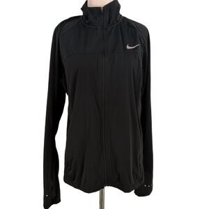 Nike Shield Running Black Full Zip Up Jacket Size Large